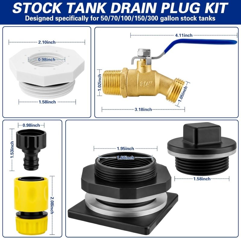 Stock Tank Drain Plug Kit (0.75